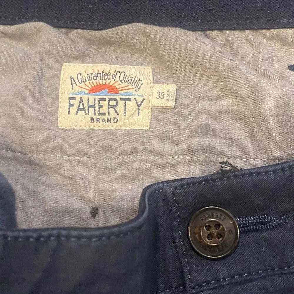 Faherty Movement Chino Shorts 9” Navy Size 38 | Golf Performance Boat